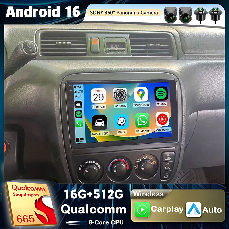Android Car Stereo 2 Din 8 Core - Radio Mobil Android 16 Qualcomm CarPlay