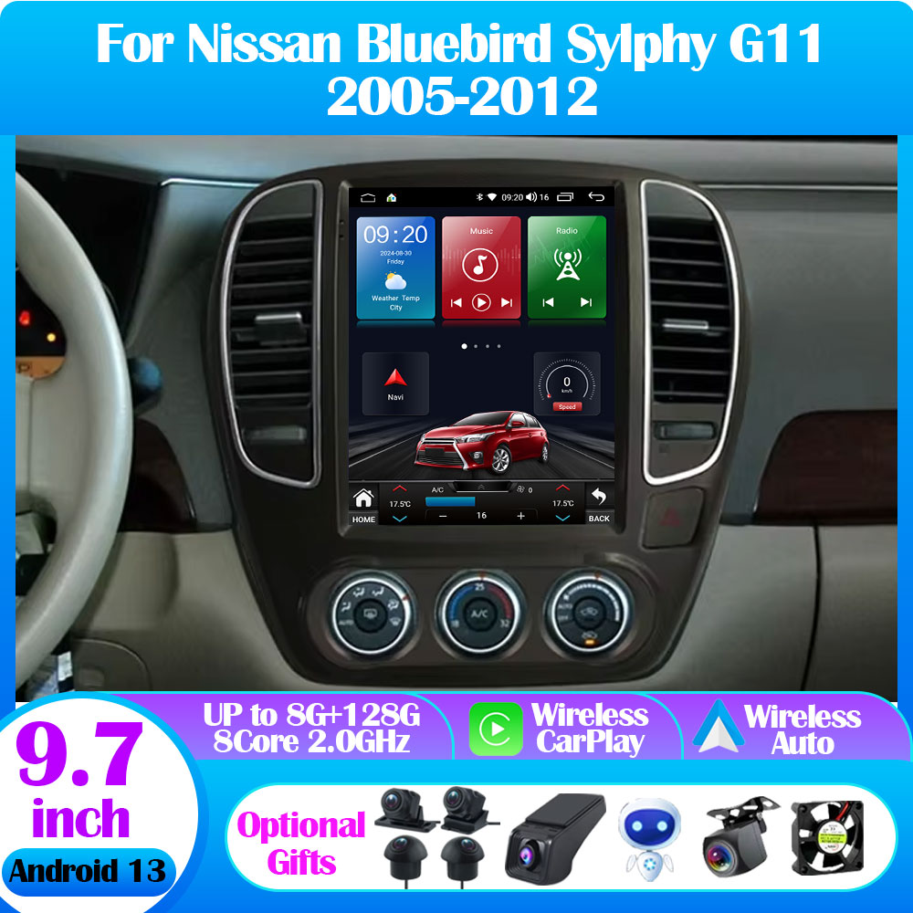 Tesla Style Screen Car Radio - Untuk Nissan Bluebird Sylphy G11 2005-2012