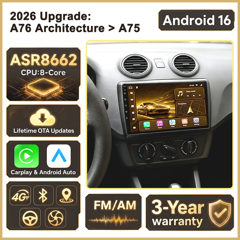 Car Radio Gps Navigation 10 Inch - Cortex-A76 Octa-Core Android 16 untuk Seat