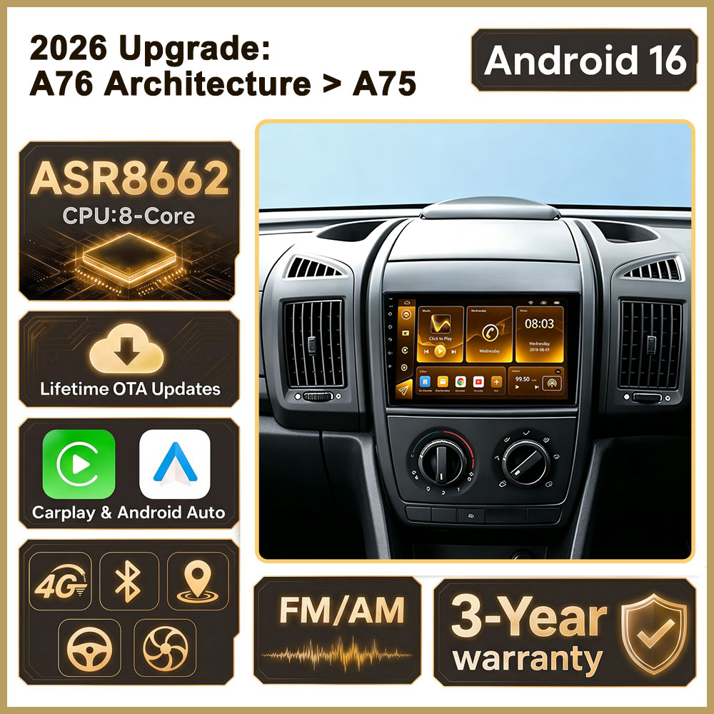 Car Radio Gps Navigation 10 Inch - Cortex-A76 Octa-Core Android 16 untuk Peugeot