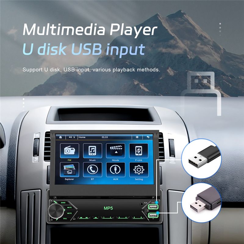1 Din Layar Sentuh Stereo Mobi - Car Radio 1 Din Flip Out Screen ulasan dan harga