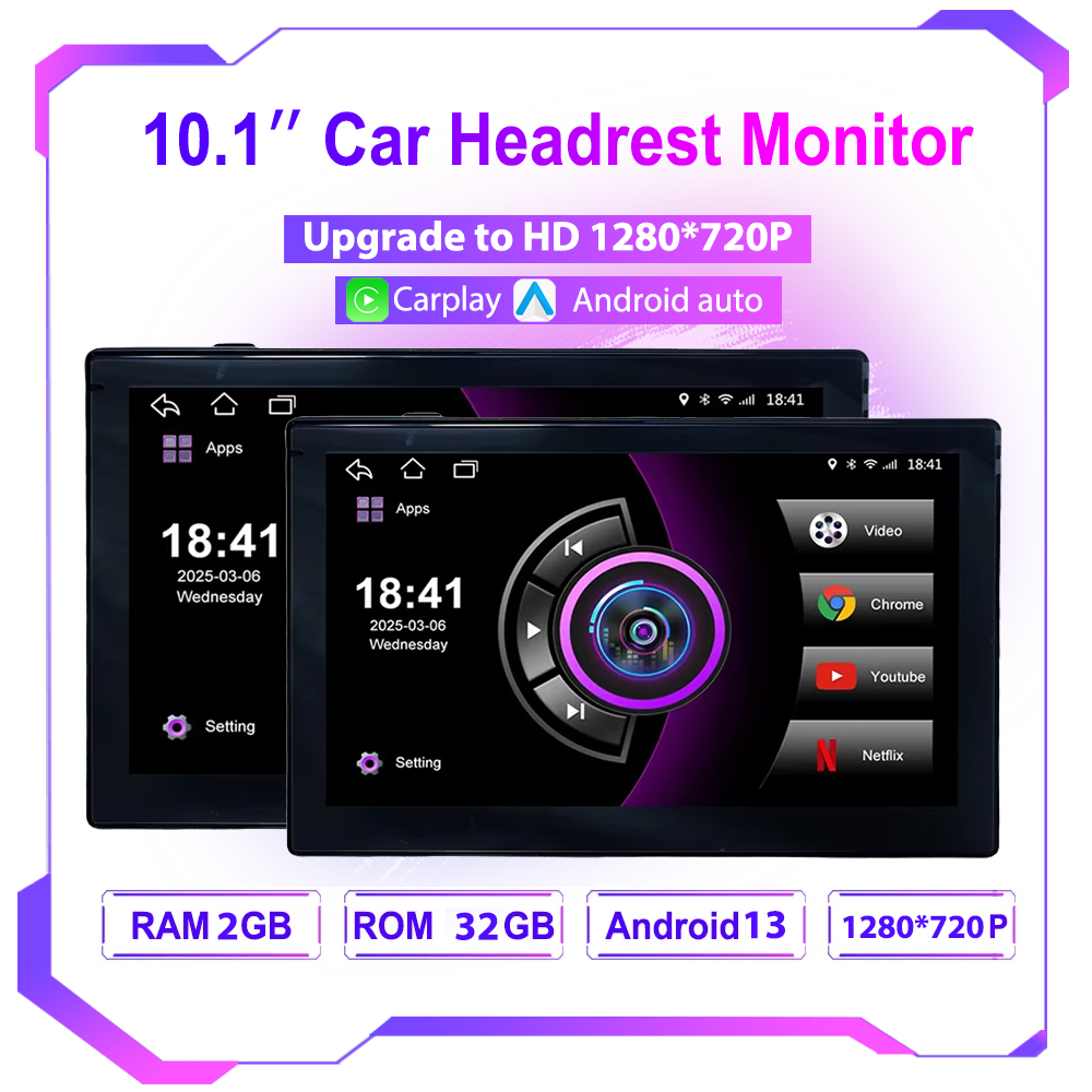 Monitor Sandaran Kepala Mobil  - Car Multimedia Player Carplay Android Auto ulasan dan harga