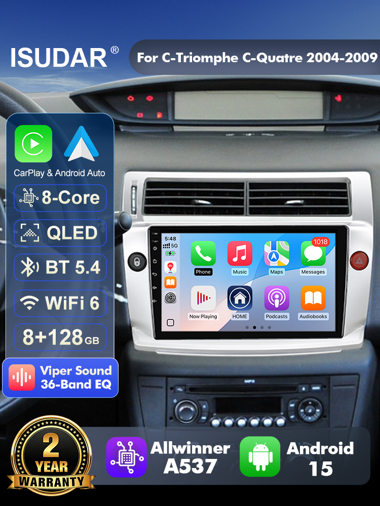 ISUDAR T57 Radio Android 15 un - Android Head Unit 6Gb 128Gb ulasan dan harga