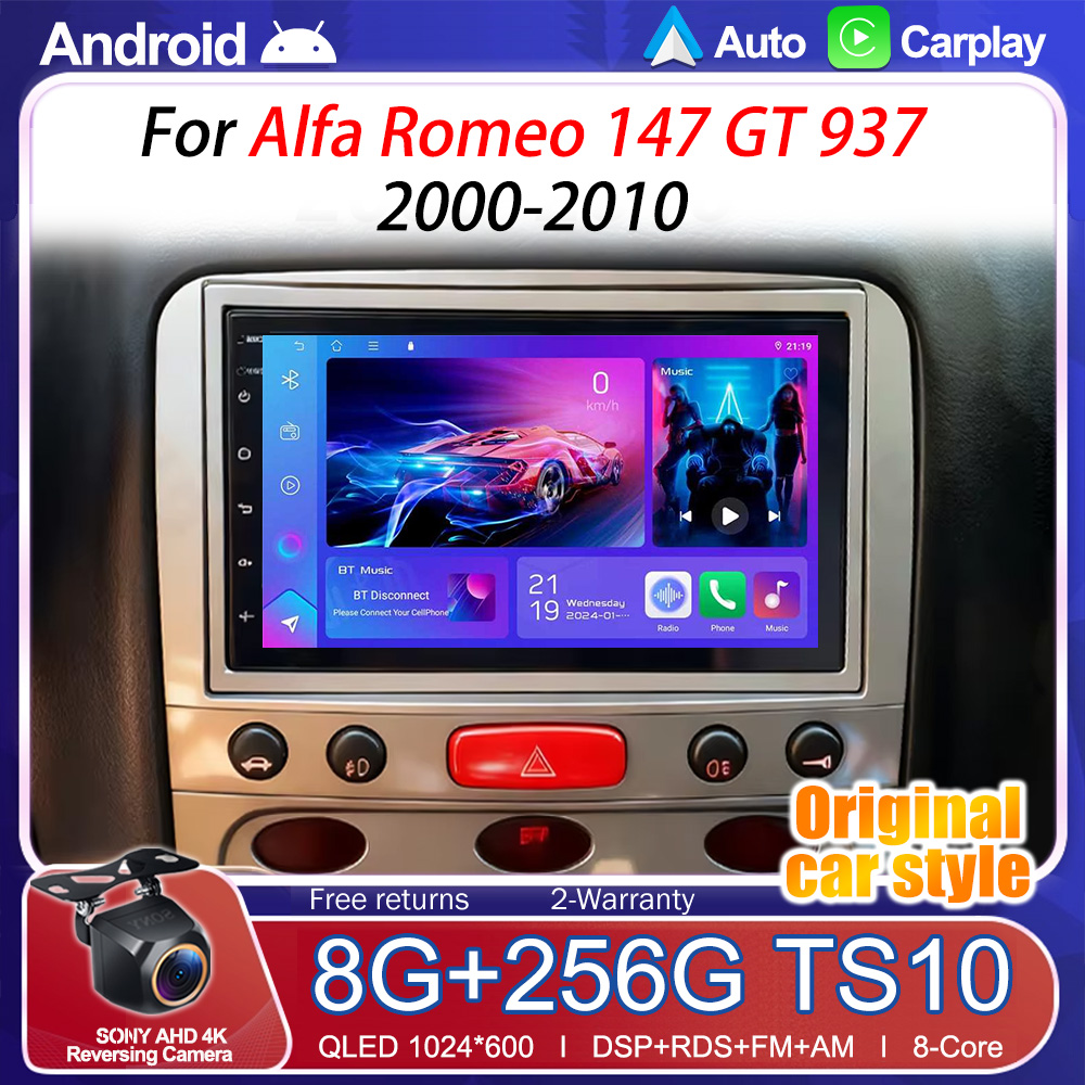 7 Inci Untuk Alfa Romeo 147 GT - Tesla Style Screen Car Radio ulasan dan harga