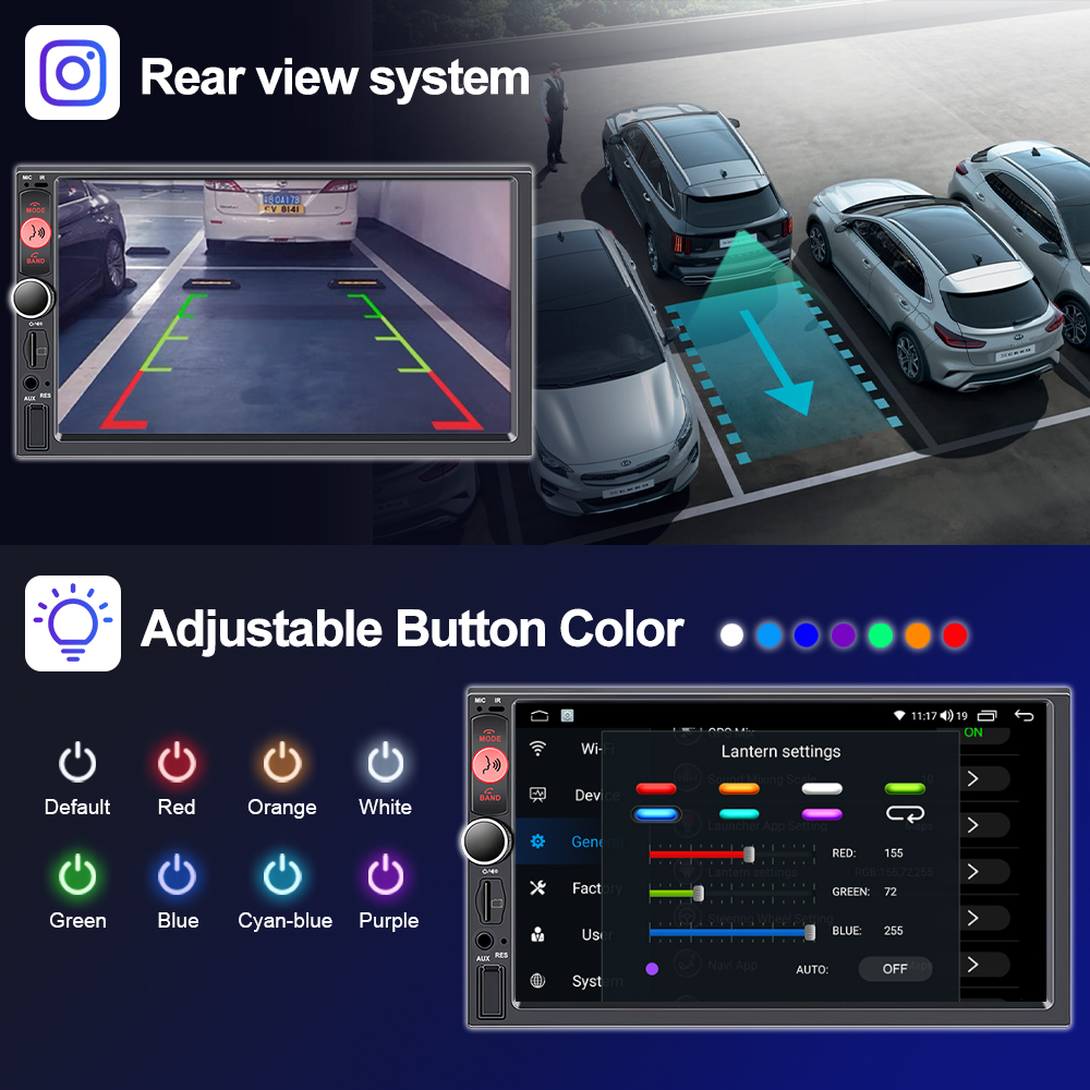 LEHX 7 Inch 2Din Android Auto  - Car Dvd Player Bluetooth Steering Wheel ulasan dan harga