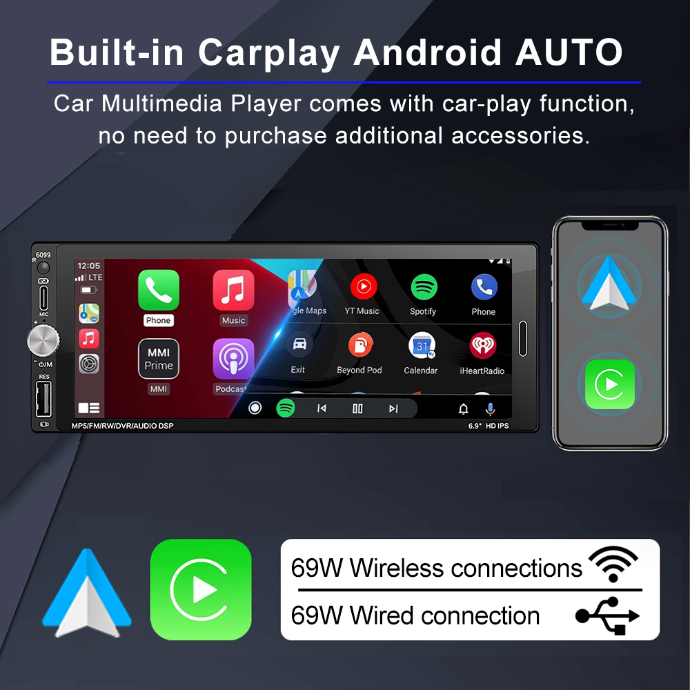 XIMA Radio Mobil 6.9 Inci CarP - Car Dvd Player Bluetooth Steering Wheel ulasan dan harga