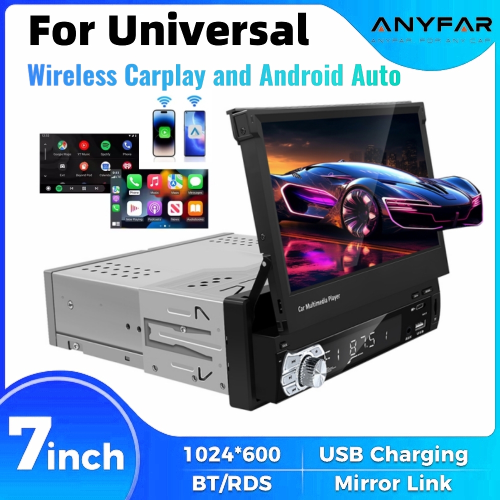 Stereo Mobil Universal 7 Inch  - Car Radio 1 Din Flip Out Screen ulasan dan harga